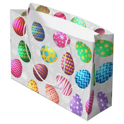 Vintage Colored Eggs Large Gift Bag