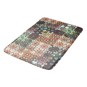 Vintage colored opaque kaleidoscope mosaic bath mat