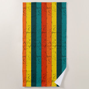 Vintage Colored Stripes Beach Towel