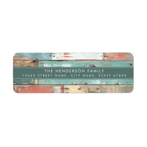Vintage Colored Wooden Plank Return Address Labels