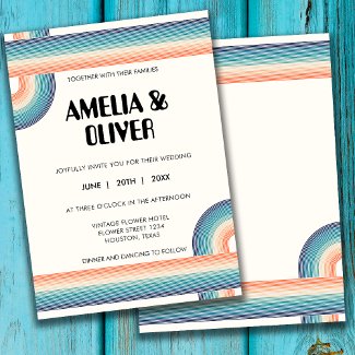 Vintage Colorful 70'S Theme Retro Wedding