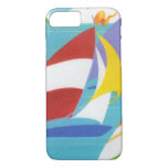 Vintage Colorful Abstract Sailboats In Water Iphone 8/7 Case at Zazzle