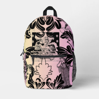 Vintage Colorful Arc Deco Damask Victorian Age  Printed Backpack
