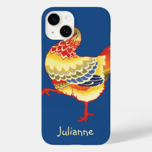 Vintage Colorful Barnyard Chicken from Farm Case-Mate iPhone 14 Case