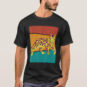 Vintage Colorful Bengal Cat T-Shirt