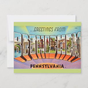 Vintage Colorful Bethlehem PA Postcard