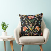 Vintage colorful black baroque pattern  throw pillow (Chair)