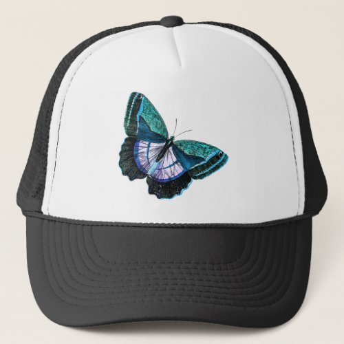Vintage Colorful Blue Purple Butterfly Template Trucker Hat