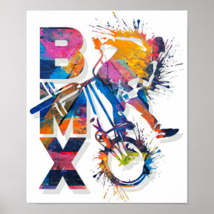 Vintage Colorful Bmx Bike - Bmx Poster Print