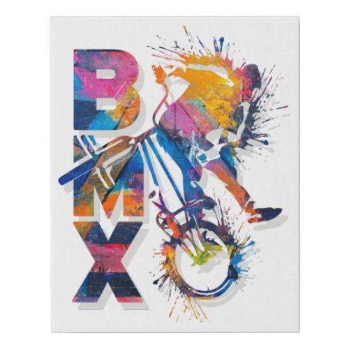 Vintage Colorful Bmx Bike Faux Canvas Print