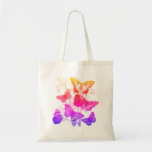Vintage Colorful Butterflies Tote Bag