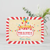 Vintage Colorful Carnival Thank You Cards (Standing Front)