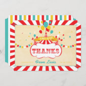 Vintage Colorful Carnival Thank You Cards (Front/Back)