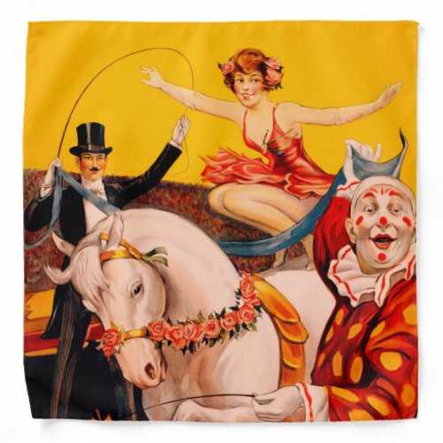 Vintage Colorful Circus Performer Poster Bandana