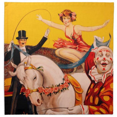 Vintage Colorful Circus Performer Poster Cloth Napkin
