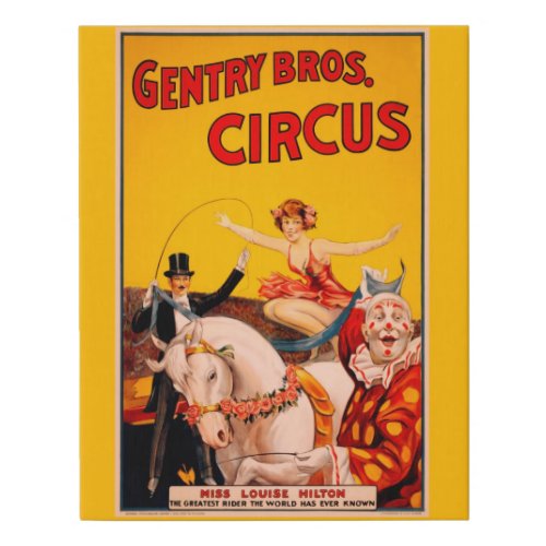 Vintage Colorful Circus Performer Poster Faux Canvas Print