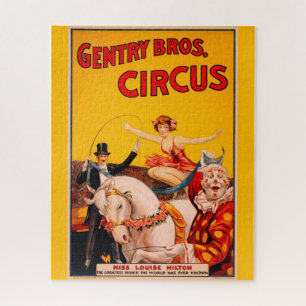 Vintage Colorful Circus Performer Poster Jigsaw Puzzle