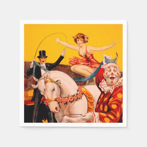 Vintage Colorful Circus Performer Poster Napkins