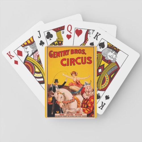 Vintage Colorful Circus Performer Poster Poker Cards