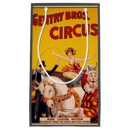 Vintage Colorful Circus Performer Poster Small Gift Bag