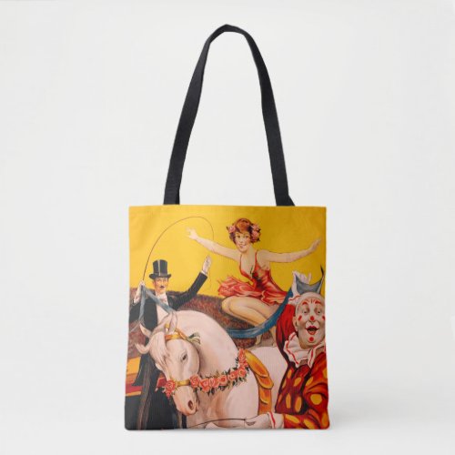 Vintage Colorful Circus Performer Poster Tote Bag