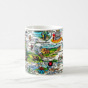 Vintage Colorful Colorado Map Mug