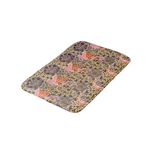 Vintage Colorful Decorative Floral Pattern Bath Mat