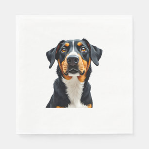 Vintage Colorful Dog Portrait Illustration Retro P Napkins