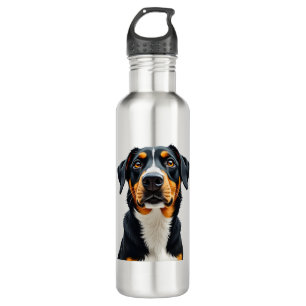Vintage Colorful Dog Portrait Illustration Retro P Stainless Steel Water Bottle