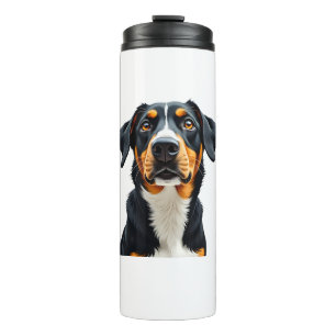 Vintage Colorful Dog Portrait Illustration Retro P Thermal Tumbler