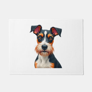 Vintage Colorful Dog Portrait Illustration Retro T Doormat