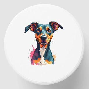 Vintage Colorful Dog Portrait Pop Art Illustration Mini Candle Favors