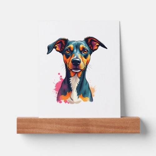 Vintage Colorful Dog Portrait Pop Art Illustration Picture Ledge