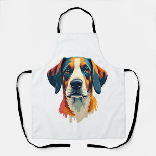 Vintage Colorful Dog Portrait Pop Art Style Pet Il Apron