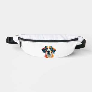 Vintage Colorful Dog Portrait Pop Art Style Pet Il Fanny Pack