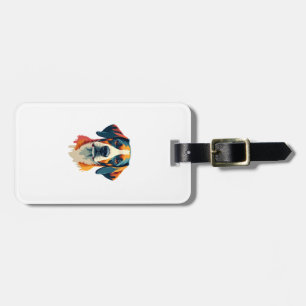 Vintage Colorful Dog Portrait Pop Art Style Pet Il Luggage Tag