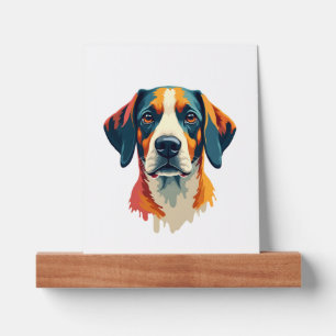 Vintage Colorful Dog Portrait Pop Art Style Pet Il Picture Ledge