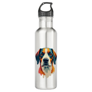 Vintage Colorful Dog Portrait Pop Art Style Pet Il Stainless Steel Water Bottle