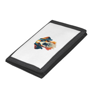 Vintage Colorful Dog Portrait Pop Art Style Pet Il Trifold Wallet
