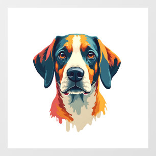 Vintage Colorful Dog Portrait Pop Art Style Pet Il Window Cling