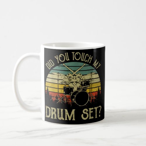 vintage Colorful Drum Set Music Drummer Drumsticks Coffee Mug