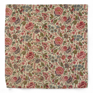 Vintage Colorful Floral Print Bandana