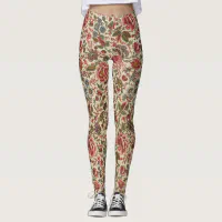 Vintage Colorful Floral Print Leggings