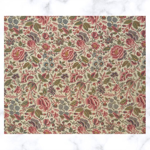 Vintage Colorful Floral Print Wrapping Paper