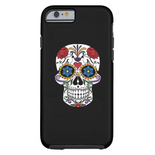 Vintage Colorful Floral Sugar Skull Tough iPhone 6 Case