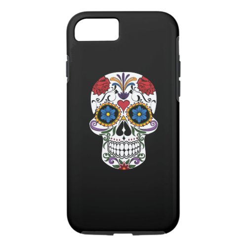 Vintage Colorful Floral Sugar Skull iPhone 87 Case