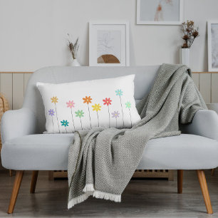 Vintage Colorful Flower Accent Pillow