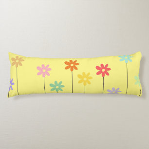 Vintage Colorful Flower Body Pillow
