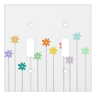 Vintage Colorful Flower Light Switch Cover