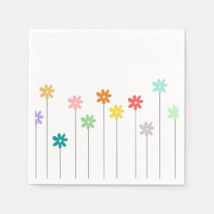 Vintage Colorful Flower Napkins